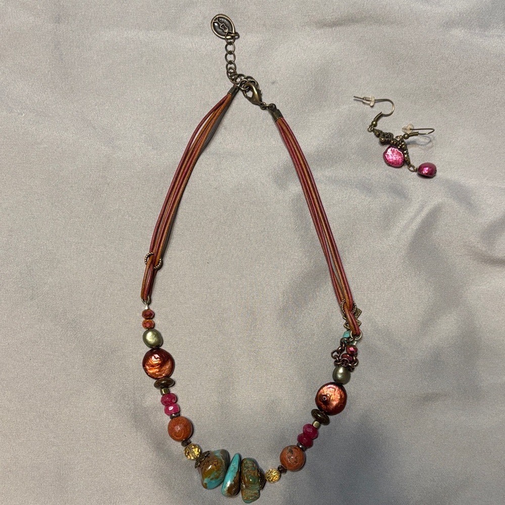 ☃️ NEW LOWER PRICE ☃️ ~ Multicolor Beaded Necklace and Earring Set